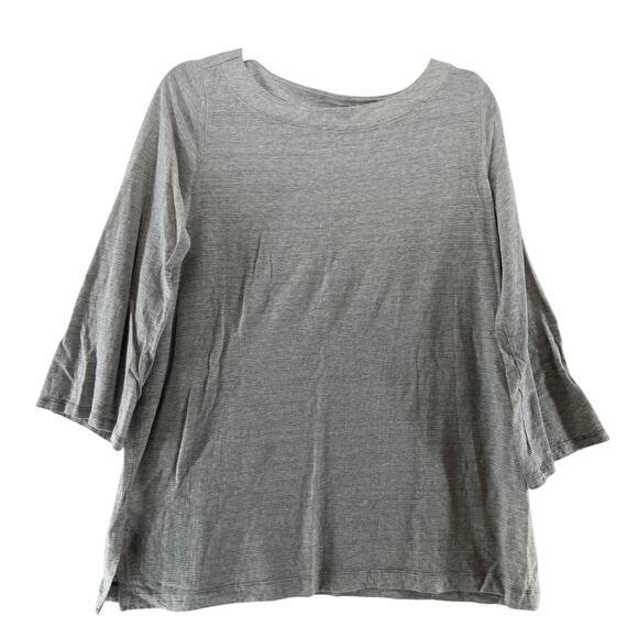 Eileen Fisher Linen Top Size Small Gray Stripe - Picture 1 of 7